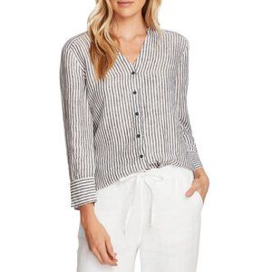 Vince Camuto Stripe Linen Blouse XS
